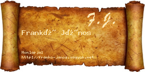 Frankó János névjegykártya