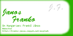 janos franko business card
