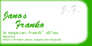 janos franko business card